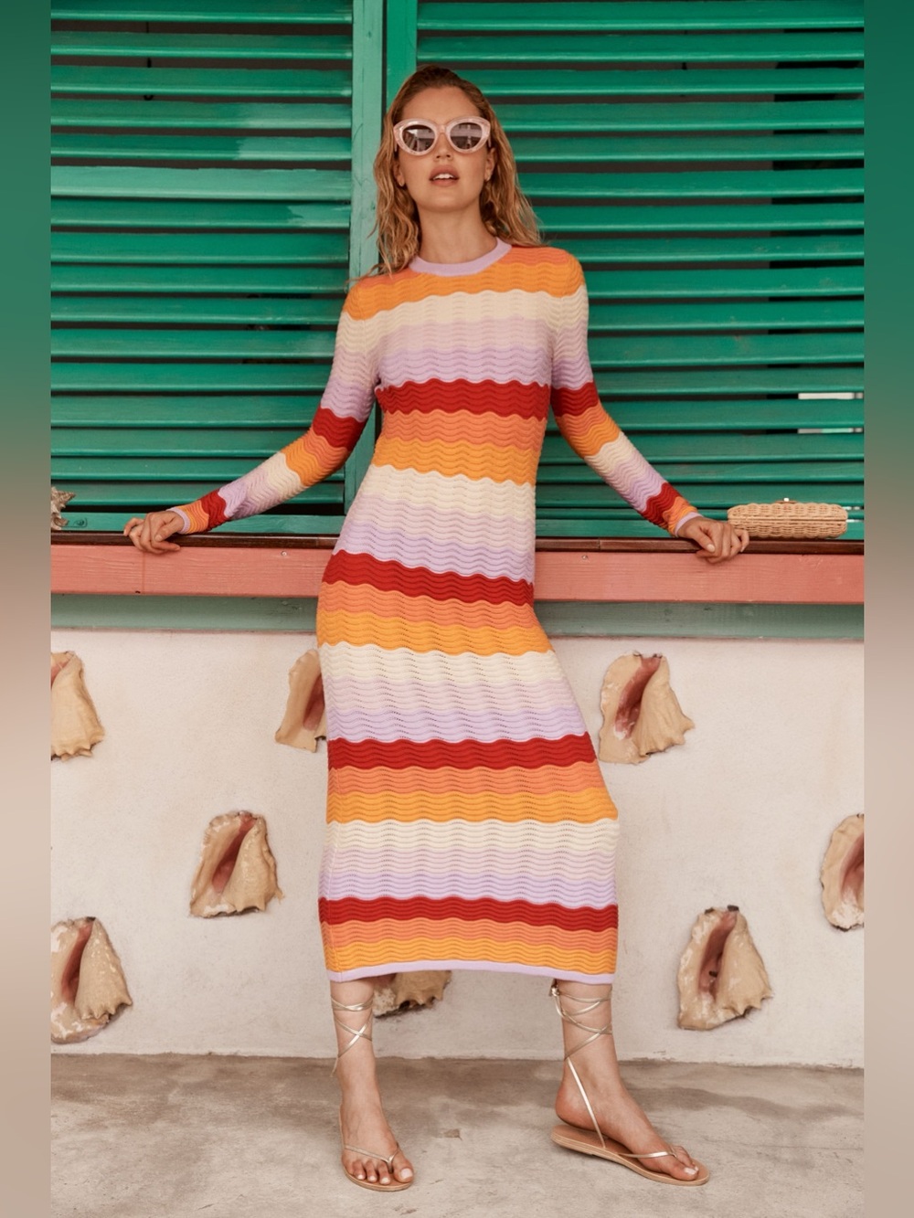 NWT Tuckernuck Hyacinth House Sunset Stripe Montego Knit Maxi Dress